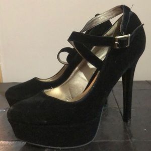Velvet Platform Heels